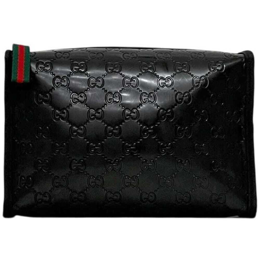 Gucci Black Clutch bag Vinyl Zip GG Perfume Sherry Shima